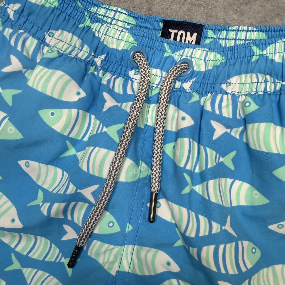 Tom & Teddy Boys TODDLER 1/2 Swim Board Shorts Trunks Sardines Fish Mesh Lined